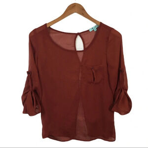 WS660 Zenana The Arte Sheer Career Blouse Top S